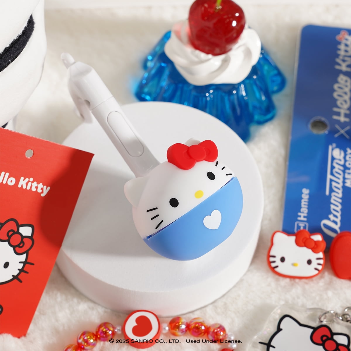 Otamatone Melody Sanrio Portable Small Size Electronic Keychain Musical Toy from Japan - Hello Kitty