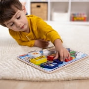 Melissa & Doug Vehicles Wooden Chunky Puzzle - Plane, Train, Cars, and Boats (9 pcs) - FSC Certified