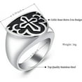 thumbnail image 2 of Celtic Knot Retro Cremation Urn Ring Jewelry for Ashes Engraved Cross Memorial Urn Ring Stainless Steel Urn Keepsake Ashes Holder Ring, 2 of 7