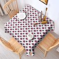 thumbnail image 2 of Halloween Square Tablecloth 52x52in(132x132cm) – Waterproof Polyester Printed Table Cover, Wrinkle Resistant & Washable for Kitchen Dining Picnic Party Decor, Pattern-V5-37, White, 2 of 6
