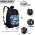 thumbnail image 6 of Yuyamidu Blue Axolotl School Backpack Set of 3, 17 Inch Kids Bookbag with Lunch Bag and Pencil Case, Lightweight Large Capacity Backpack for School Travel, 6 of 7