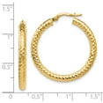 thumbnail image 3 of 14K Yellow Gold Earring Hoop Women'S 30 mm 29 Foreverlite Polished And Textured Earrings, 3 of 3