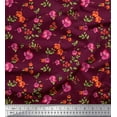 thumbnail image 1 of Soimoi Cotton Jersey Fabric Leaves & Floral Print Fabric by the Yard 58 Inch Wide, 1 of 1