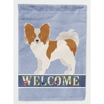 Papillon Welcome Flag Canvas House Size