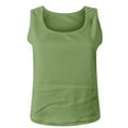 thumbnail image 4 of TKLPEHG Tank Top for Women Crew Neck Basic Tank Top Casual Summer Clothes Lightweight Sleeveless T Shirt Fashion Comfy Solid Color Loose Blouses (Green,XXL), 4 of 5