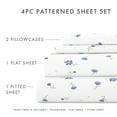 thumbnail image 4 of Noble Linens 4 Piece Pattern Microfiber Bed Sheets Set, Light Blue Floral, Full, 4 of 10
