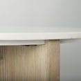 thumbnail image 6 of Enzo Marble Tabletop w/ Fluted Light Wood Base Foyer Accent Table, 6 of 6