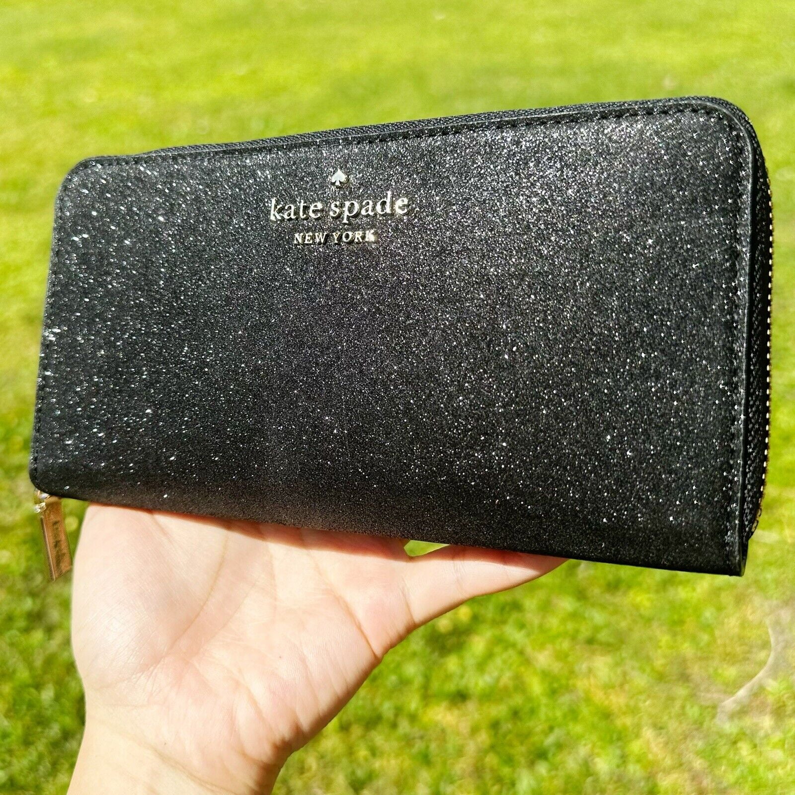 セールkate spade Shimmyグリッターコンチネンタルジップ長財布 Kate Spade Shimmy Tinsel Glitter Boxed Large Continental
