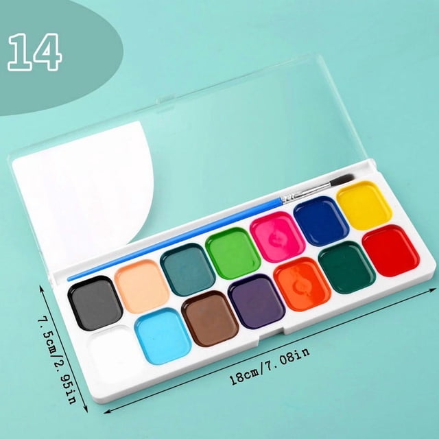 Oficina y papelería Juego de acuarelas sólidas semisecas 12 colores 14 colores 18 colores Acuarela pintada a mano para niños Pintura de acuarela lavable un pigmento