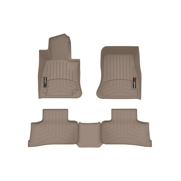 WeatherTech Custom Fit FloorLiners compatible with Mercedes AMG GLC 63 S E Performance SUV, GLC Coupe, GLC SUV, AMG GLC 43 SUV, AMG GLC 43 Coupe, AMG GLC 63 S E Performance Coupe - 1st & 2nd Row, Tan