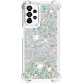 thumbnail image 2 of Compatible with Samsung Galaxy A23 5G Case Glitter Liquid Cute Clear Phone Case Floating Quicksand Shockproof Protective Bumper Silicone TPU Case for Samsung Galaxy A23 5G Love Sliver YB, 2 of 7