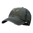 thumbnail image 2 of Crossed Bats Embroidered Low Profile Special Cotton Mesh Cap - Green OSFM, 2 of 5