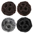 thumbnail image 3 of Farfi Faux Synthetic Hair Bun Extension Elastic Wavy Bridal Donut Chignon Hairpiece (Brown Black), 3 of 8