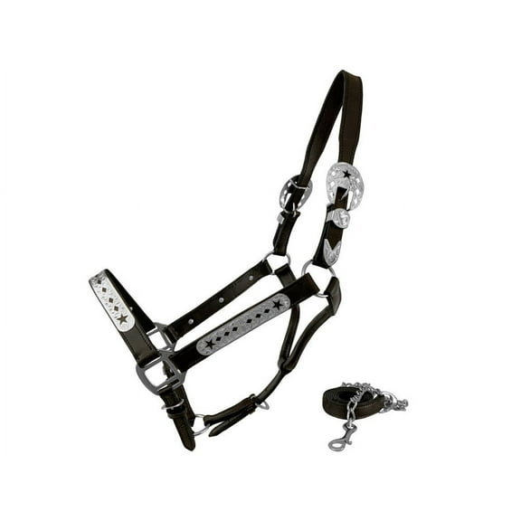 Star & Diamond Silver Show Halter w/ Lead