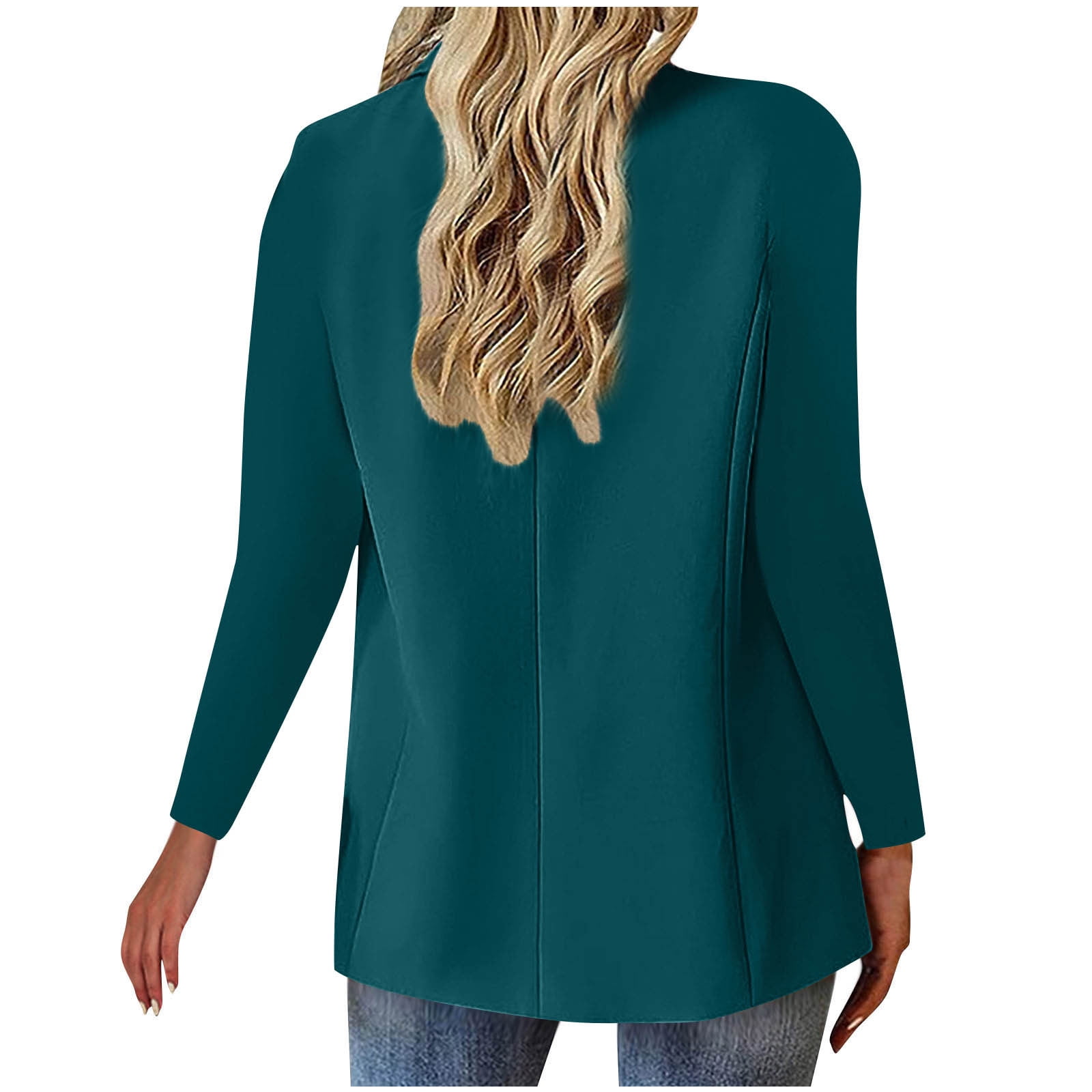 uublik Womens Dress Shirts Long Sleeve Jacket Dressy Open Front Cardigan  Business Casual Work Outfits Navy