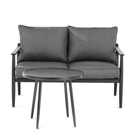 Better Homes & Gardens Acadia 2-Piece Patio Loveseat Set, Gray