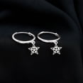 thumbnail image 3 of Rosec Jewels Natural Diamond Star Drop Earrings for Women - HI Color SI Clarity - Diamond Hoop Earrings - Ready to Gift, 14K White Gold, 3 of 8
