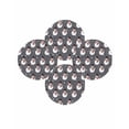 thumbnail image 7 of 15 Inch Round Placemats Set of 4, Christmas Snowman Non Slip Heat Insulation PP Table Mats, Winter Black Grey Xmas Snow Cute Washable Place Mats for Kitchen Dining Party Table Decor, 7 of 7