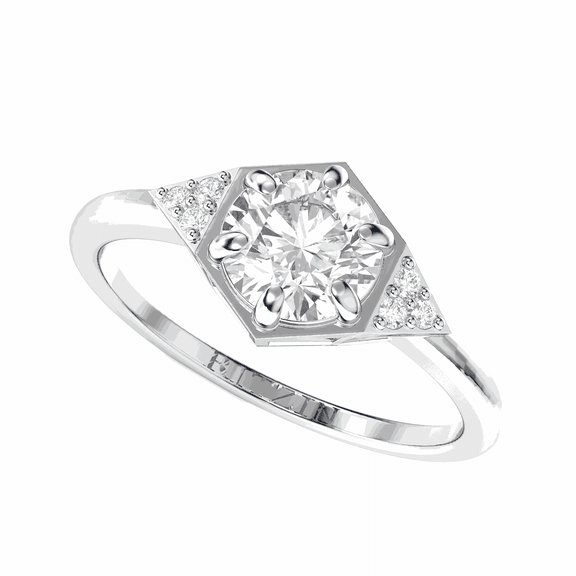 1.00 TCW Lab Grown Diamond Round Cut Cluster Engagement Ring 10K White Gold
