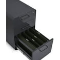 thumbnail image 6 of Poppin Stow 3-Drawer File Cabinet - Charcoal, 2 Utility Drawers and 1 Hanging File Drawer, Fully Painted Inside and Out, Powder-Coated Steel, Two Keys Included, Stationary, 6 of 9