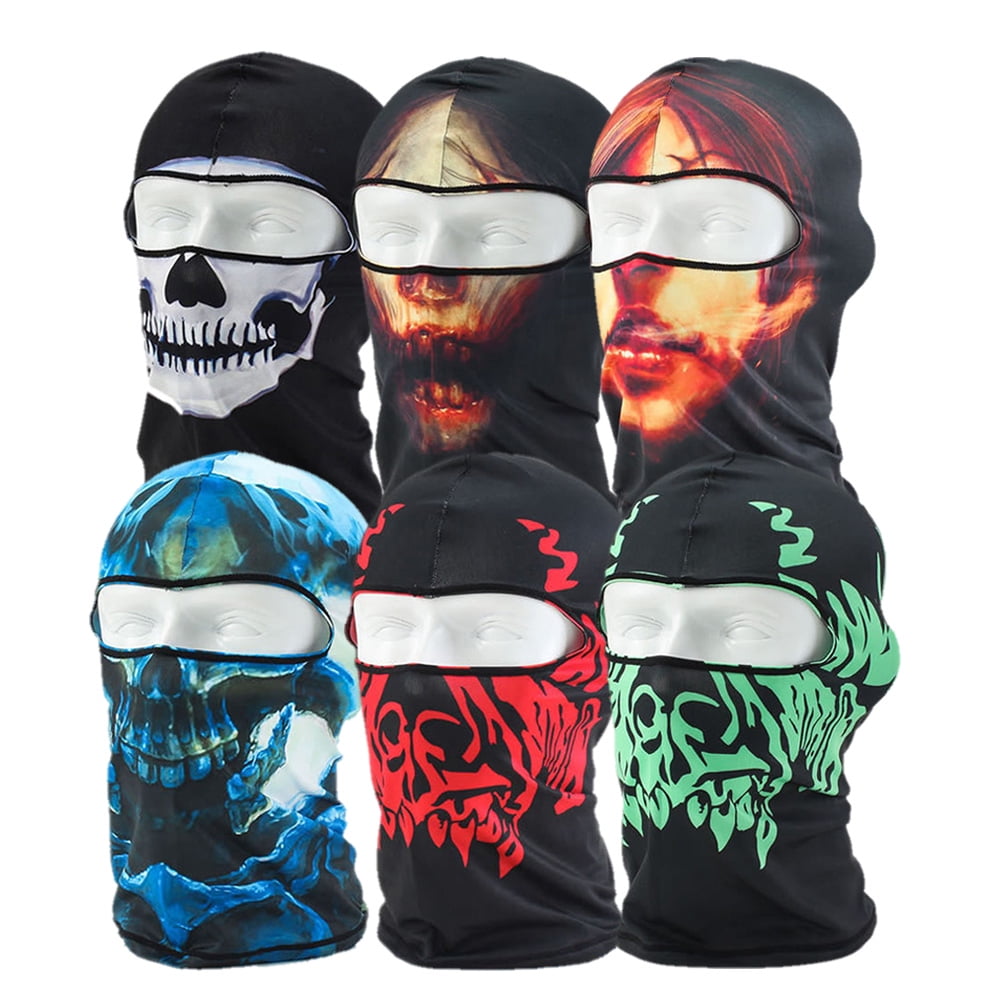 6pcs Creative Full Face Bicycle Mask Motorcycle Tactical Skiing Face Mask for Ski Bicycle CS Sports Football Helmet by EPC