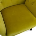thumbnail image 6 of CAROCC Velvet Wingback Accent Chair Armchair Modern Tufted Button Vanity Chair with Wooden legs for Living Room Bedroom-Avocado, 6 of 9