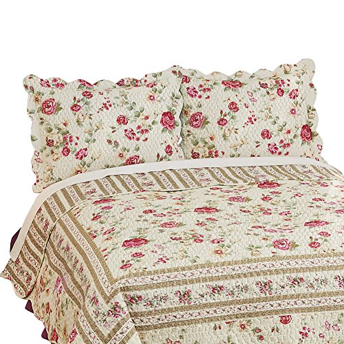 Collections Etc Madeline Floral Pillow Sham, Pink