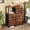Brown, variant on Bigleap 5 Drawer Fabric Dresser, 26" Wide Storage Tower with Side Cabinet & Open Shelf, Nightstand & Organizer for Bedroom, Closet, Entryway,Black