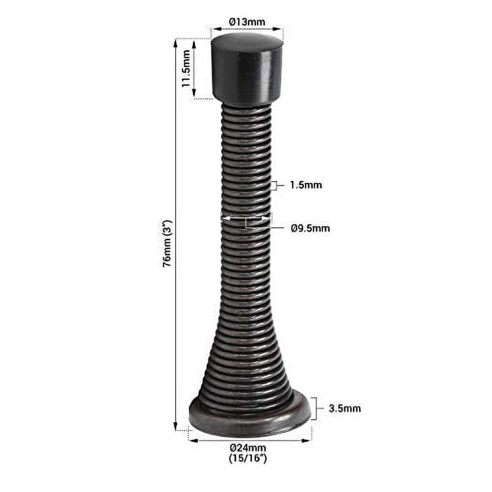 10 Pack Rok Hardware 3" Flexi Spring Heavy Duty Door Stop, Oil-Rubbed Bronze