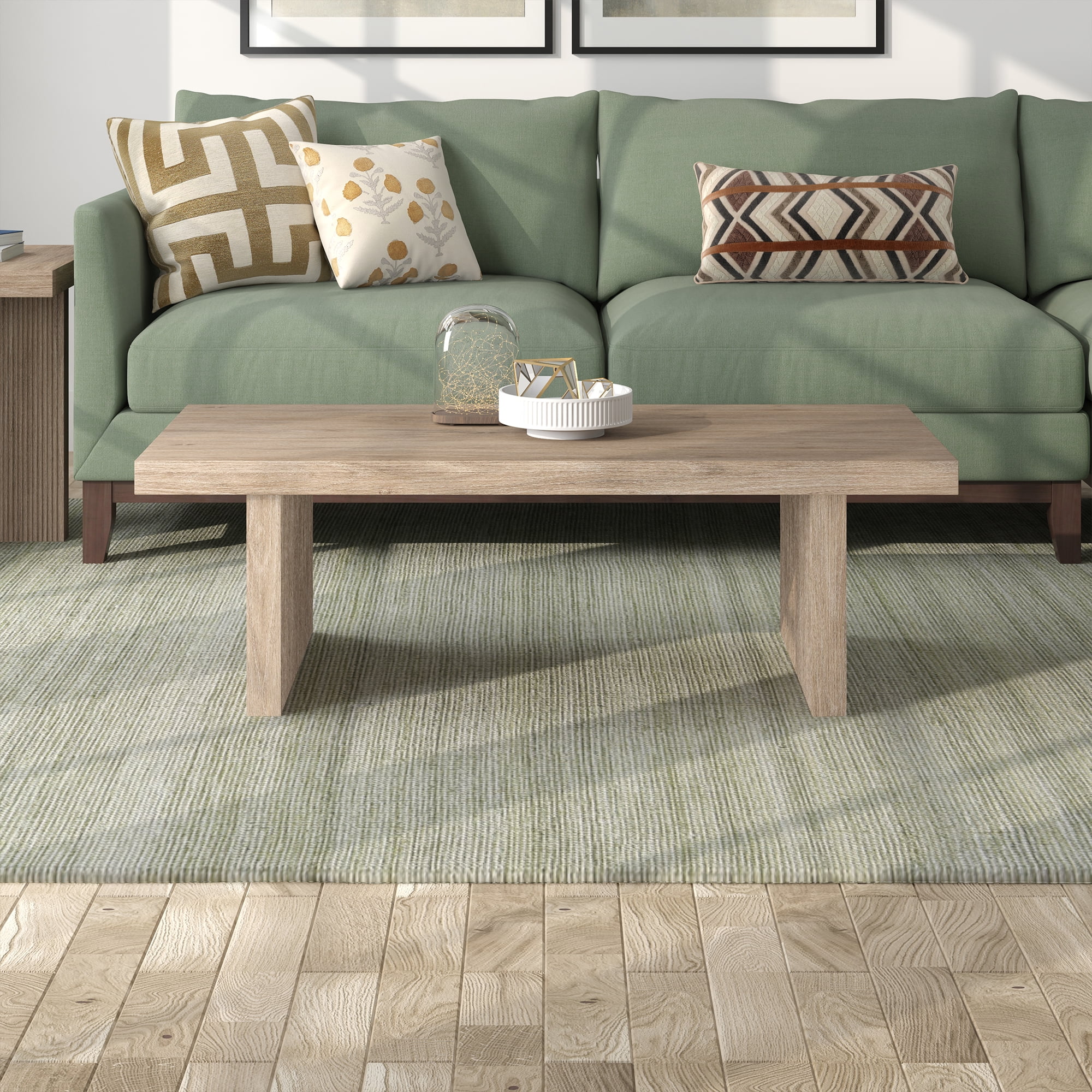 Evelyn&Zoe Modern/Contemporary 48" Wide Antiqued Gray Oak Coffee Table
