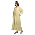 thumbnail image 2 of Moomaya Printed V-Neck Sleepwear Cotton Ruffled Border WoMen's Maxi Nightdress, 2 of 5