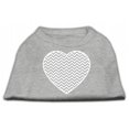 thumbnail image 1 of Chevron Heart Screen Print Dog Shirt Grey Xl (16), 1 of 1