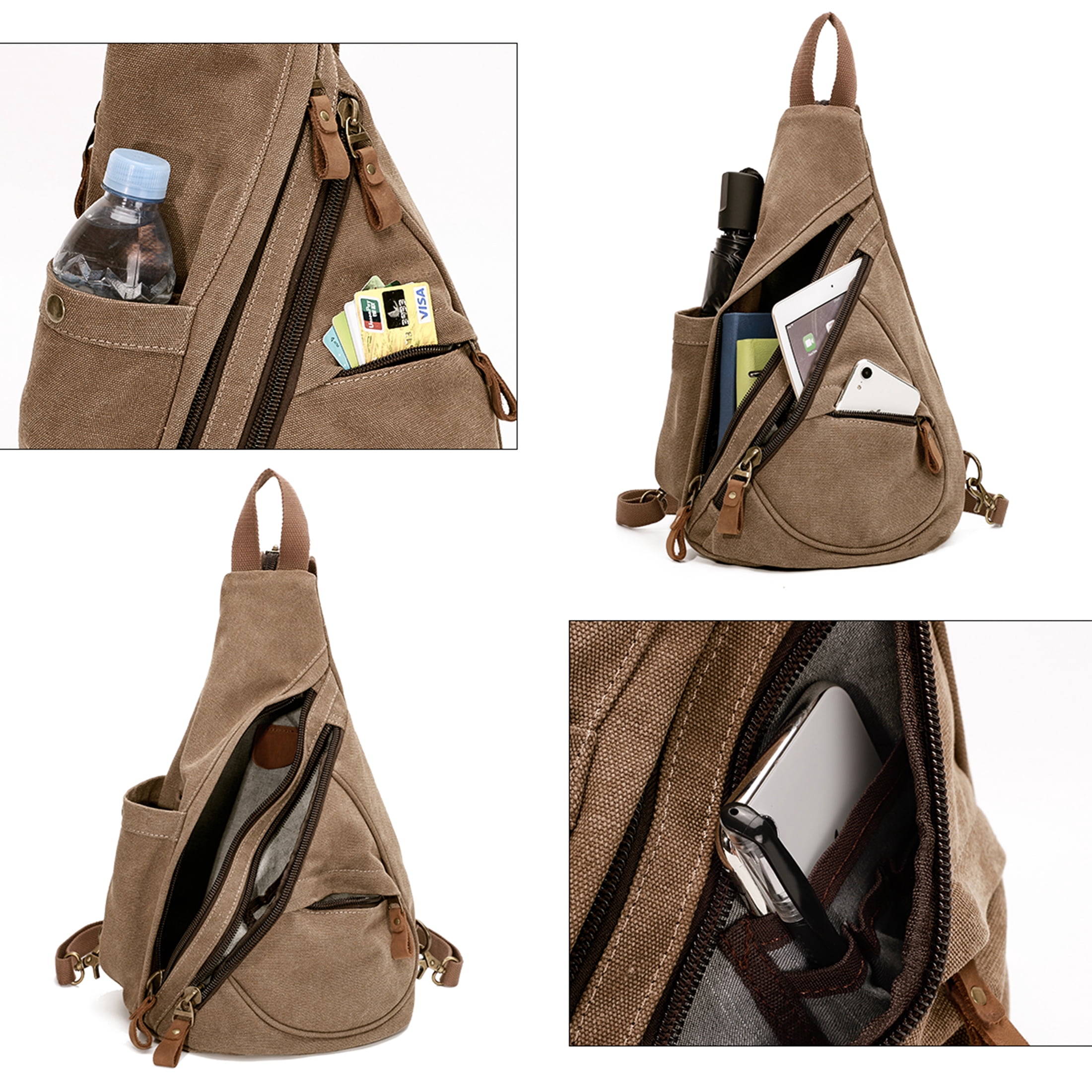 KL928 Canvas Sling Bag for Women Sling Backpack Crossbody Shoulder