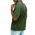 thumbnail image 5 of Mens Quarter Zip Pullover Vintage Distressed Stand Collar Polo Denim Sweatshirts Loose Casual Mock Neck Golf Shirts (Army Green,M), 5 of 8