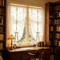 thumbnail image 5 of Floral Lace Sheer Tie Up Curtain 31.5W x 39.37L Inch Adjustable Rod Pocket Light Filtering Curtain for Kitchen Farmhouse, 5 of 6