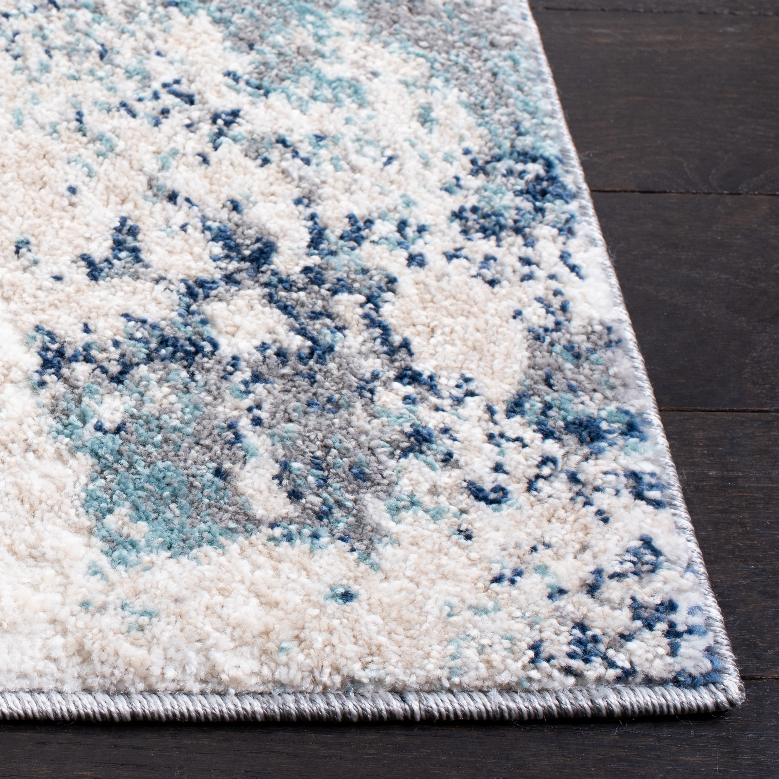 SAFAVIEH Aston Calanthia Abstract Area Rug, Ivory/Blue, 9' x 12'