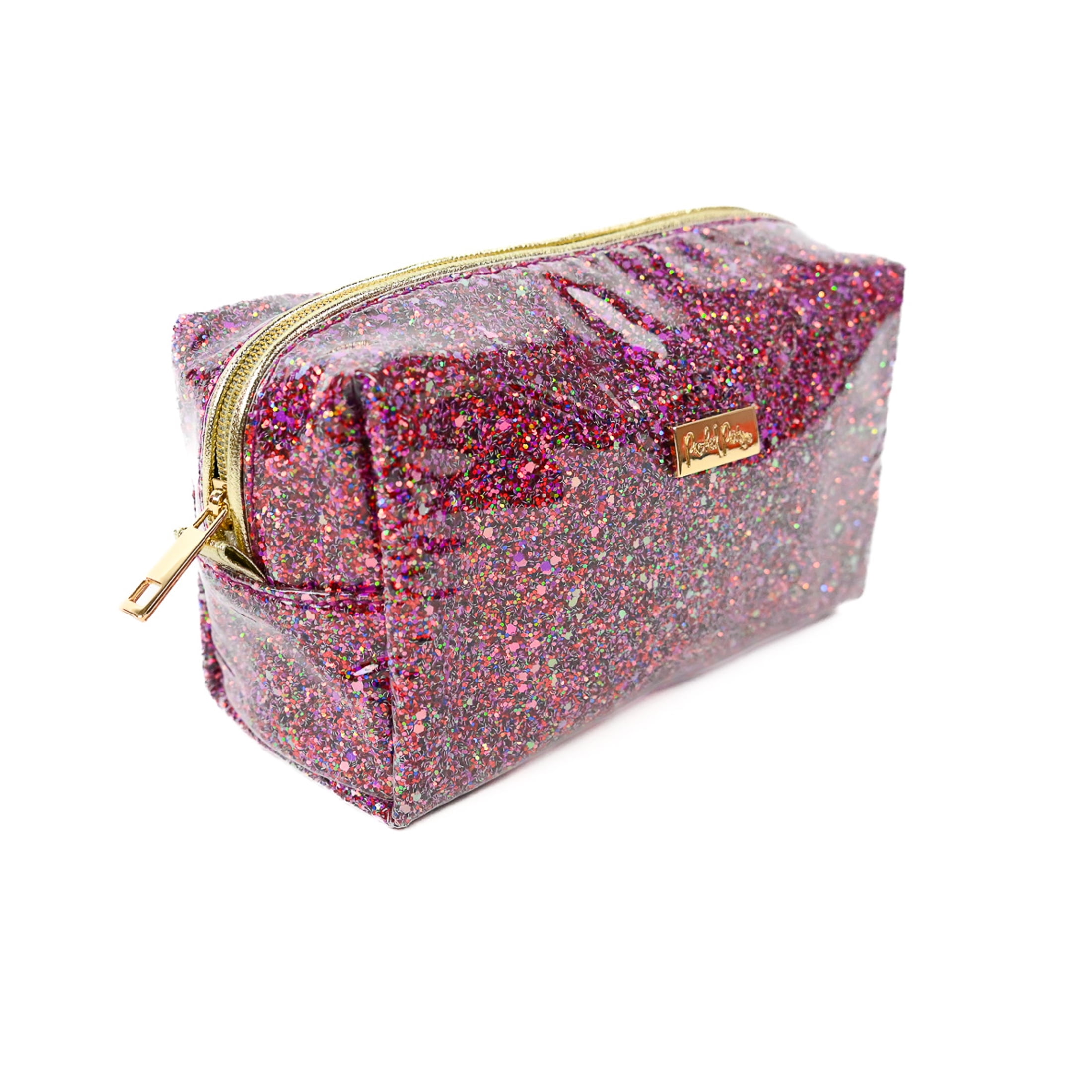 Packed Party Glitz Glam Pink Glitter Cosmetic Bag 8 L x 4.5 H x 3 W Model PP436 G2 Walmart
