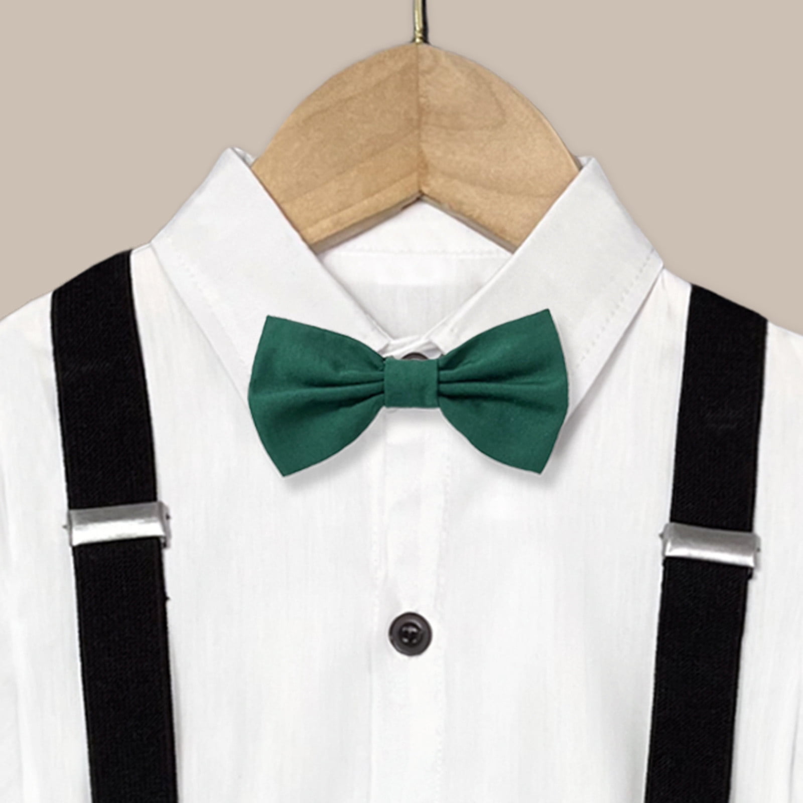 TJAZFJPA Baby Clothes Boy Newborn Set Kids Boys Summer British Style Short Sleeved Shirt Suspenders Shorts Bow Tie 4Pc Children Performance Suit Baby Boys' Clothing Sets Formal