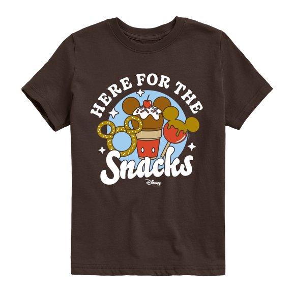 Disney - Mickey Here For The Snacks - Youth Boys Short Sleeve Graphic T-Shirt