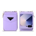 thumbnail image 6 of ChicShell Wallet Case For Samsung Galaxy Z Flip 6, RFID Blocking PU Leather Zipper Handbag Purse Flip Cover, Kickstand Case with Card Slots Holder Wrist Strap Lanyard, Purple, 6 of 10