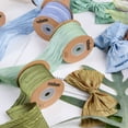 thumbnail image 4 of Namzi Cinta de tela arrugada de 10 yardas, cintas arrugadas con apariencia de seda, para envolver regalos, hacer coronas, lazos, decoración de eventos en el hogar, A08, 4 of 5