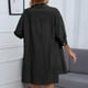 thumbnail image 5 of Chándal informal para mujer ropa de verano con botones blusa traje conjunto de salón de 2 piezas FLhrweasw Nuevo, 5 of 7