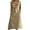 Khaki, variant on Women's Sleeveless A-Line Casual Dress - Summer Front Knot Detail & Versatile Midi Length for Semi-Formal/Casual Occasions Yellow 2XL