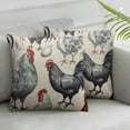 thumbnail image 2 of Nawypu  Throw Pillow Cover Chicken Cocks and Hens Sketch Rooster Farm Hand Animal Drawn Cockerel Pillow Case Decorative Outdoor Cushion Couch Sofa Pillowcases 2pc 22x22in, 2 of 6