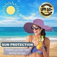 thumbnail image 2 of Straw Sun Summer Hat for Women, Female Wide Brim UPF 50+ UV Protection Bowknot Cap, Stylish Braid Visor, Ladies Foldable Roll Up Packable Floppy Beach Hat with Windproof Chin Strap,, 2 of 5