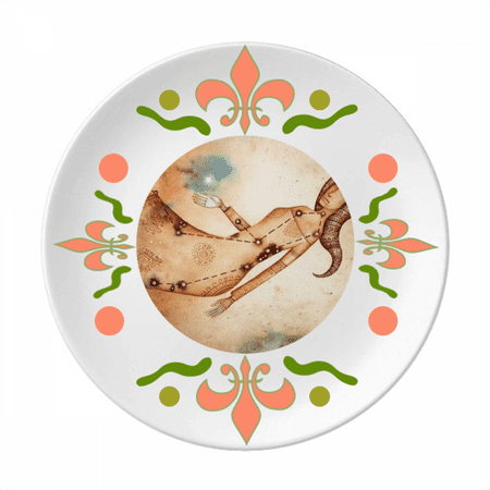 

September August Virgo Constellation Zodiac Flower Ceramics Plate Tableware Dinner Dish