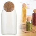 thumbnail image 2 of 1PC Glass Jars with Cork Lids - Coffee Tea Sugar Canisters, Stylish Cork Ball Glass Jar for Salt, Spices, Dry Food Storage, Kitchen Organisation(1000ml), 2 of 9