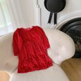 thumbnail image 4 of LIBRCLO Kids Girls Dresses Long Sleeve Velvet Casual Solid Color Derss, Holiday Crew Neck Daily Wear for Spring Fall, 4 of 8