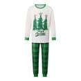 thumbnail image 2 of Family Christmas Matching Pajamas Set Christmas Tree Pattern Long Sleeve Tops Plaid Pants, 2 of 10