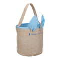 thumbnail image 2 of Bolsa de compras y regalo reutilizable con orejas de conejo Cesta para huevos de Pascua de yute de doble capa azul, 2 of 7